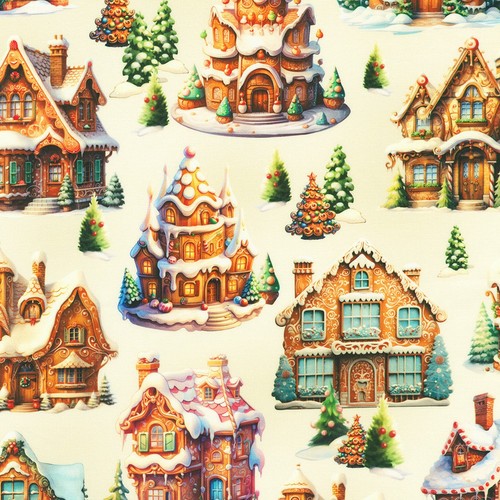 Gingerbread houses cream - gingerbread,